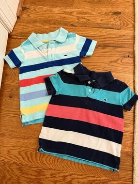 Crown & Ivy 2T Toddler Striped Polo Shirts Bundle of 2 Shirts